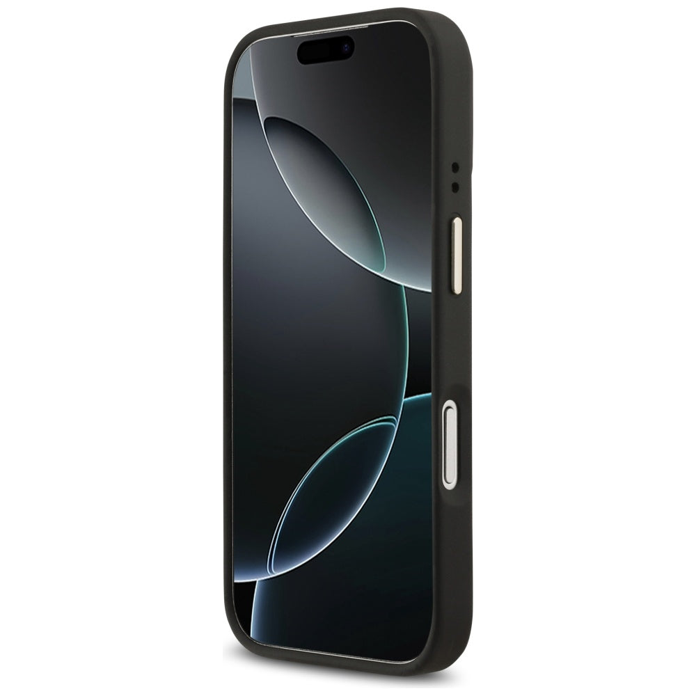 Калъф MagSafe за Apple iPhone 17 Pro, Guess, Grained Strass Logo, Черен