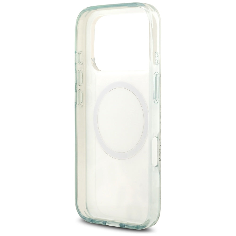 Калъф MagSafe за Apple iPhone 17 Pro, Guess, IML Flower and Tonal Circle, Зелен
