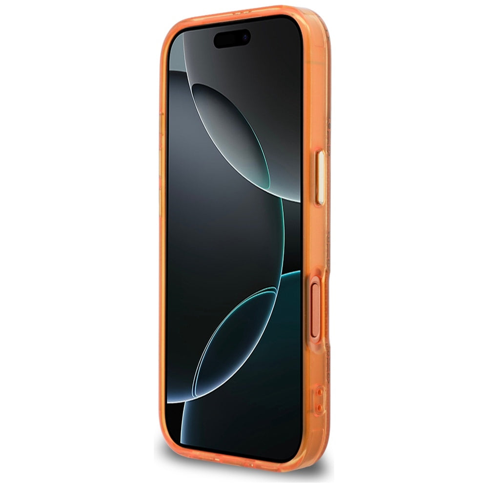 Калъф MagSafe за Apple iPhone 17 Pro, Guess, IML Peony Dot, Оранжев
