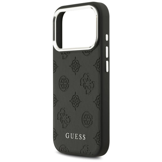 Калъф MagSafe за Apple iPhone 17 Pro, Guess, Peony Hot Stamp Script, Черен