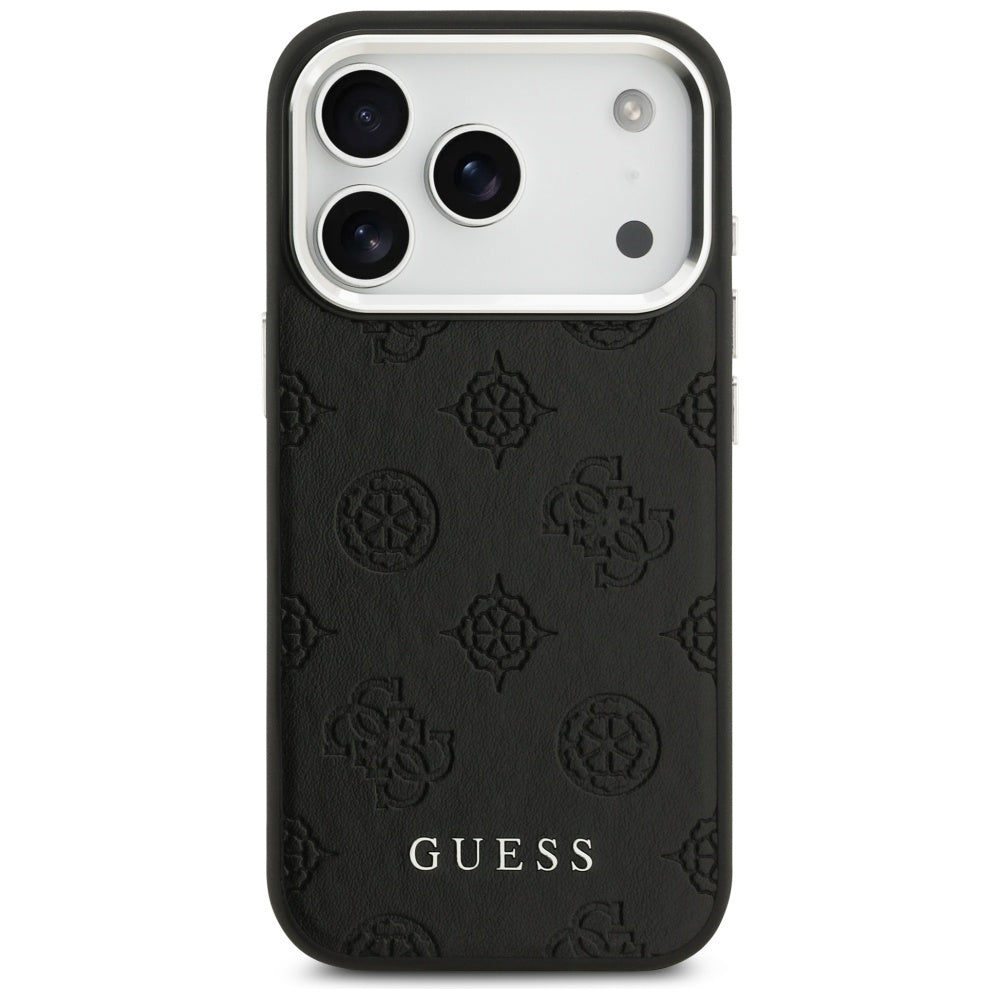 Калъф MagSafe за Apple iPhone 17 Pro, Guess, Peony Hot Stamp Script, Черен