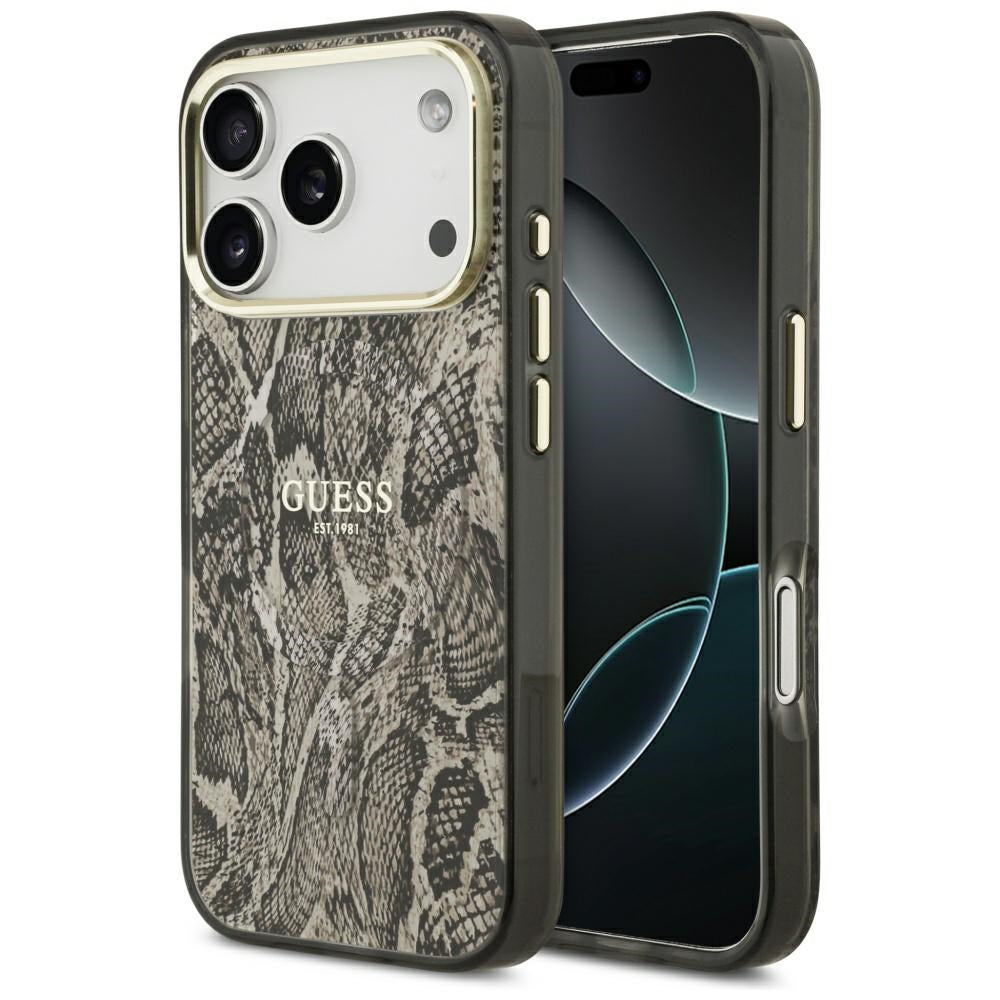 Калъф MagSafe за Apple iPhone 17 Pro, Guess, Python Pattern, Кафяв