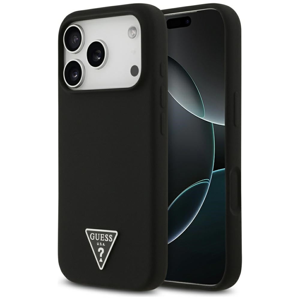 Калъф MagSafe за Apple iPhone 17 Pro, Guess, Triangle Logo, Черен
