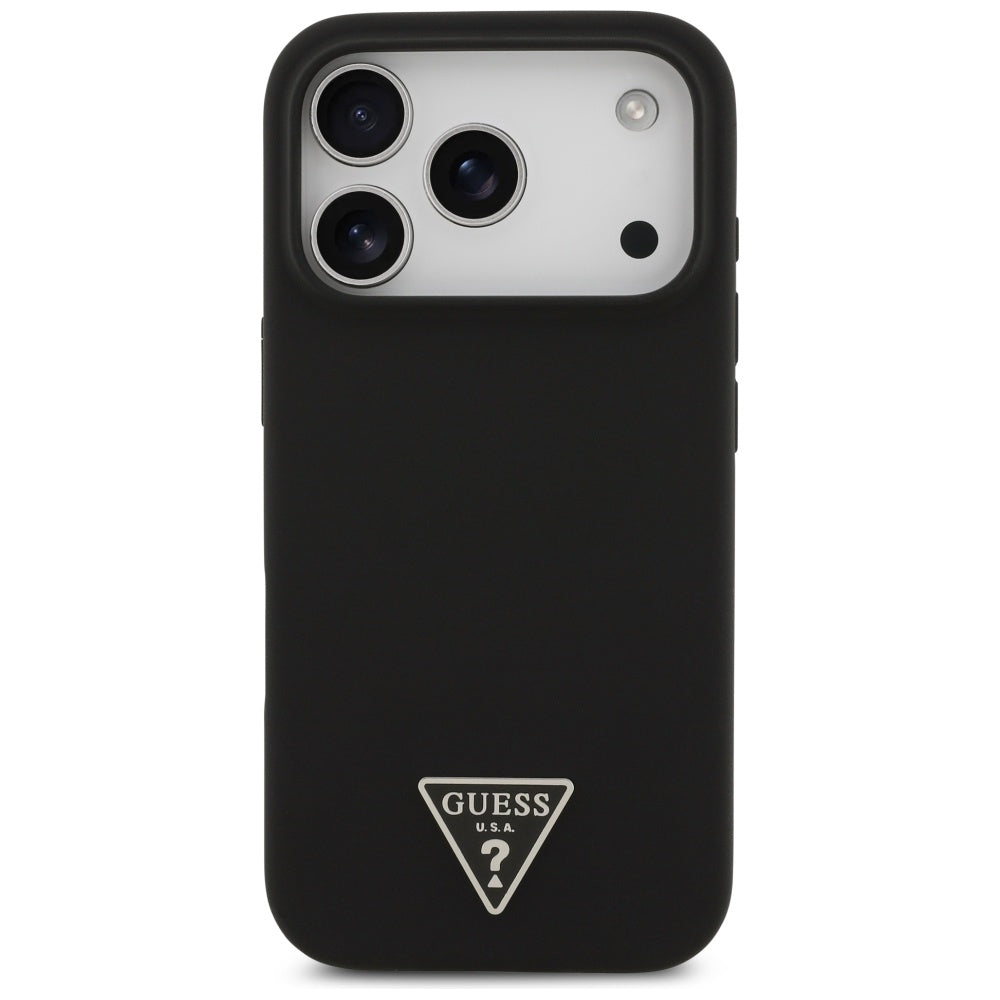 Калъф MagSafe за Apple iPhone 17 Pro, Guess, Triangle Logo, Черен