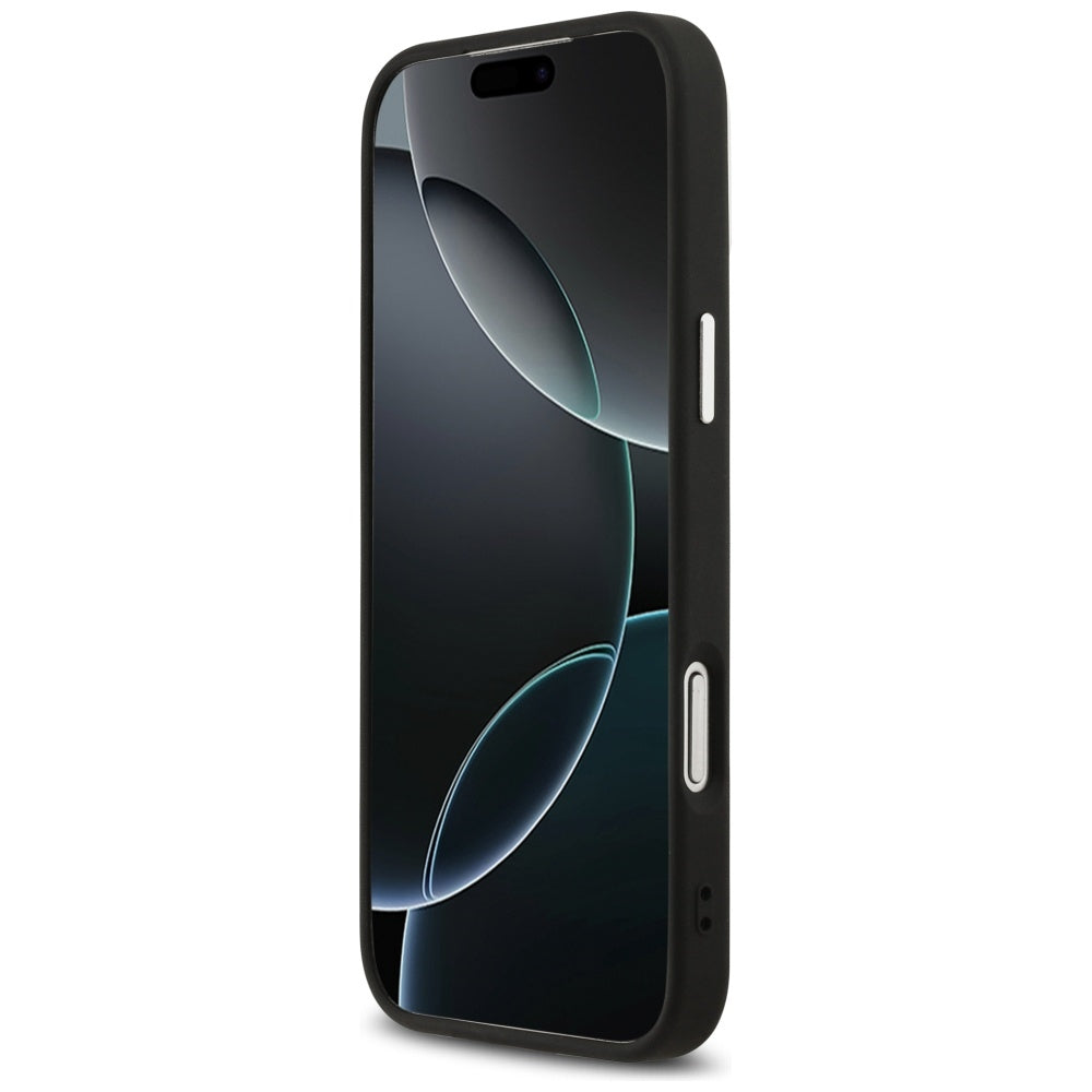 Калъф MagSafe за Apple iPhone 17 Pro, Guess, Triangle Logo, Черен Сребрист