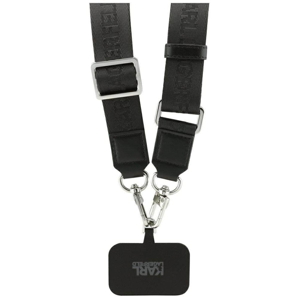 Калъф MagSafe за Apple iPhone 17 Pro, Karl Lagerfeld, Big Strap Choupette Metal Logo, Черен