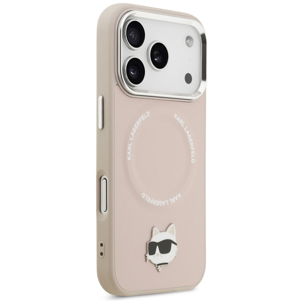 Калъф MagSafe за Apple iPhone 17 Pro, Karl Lagerfeld, Choupette Pin, Розов