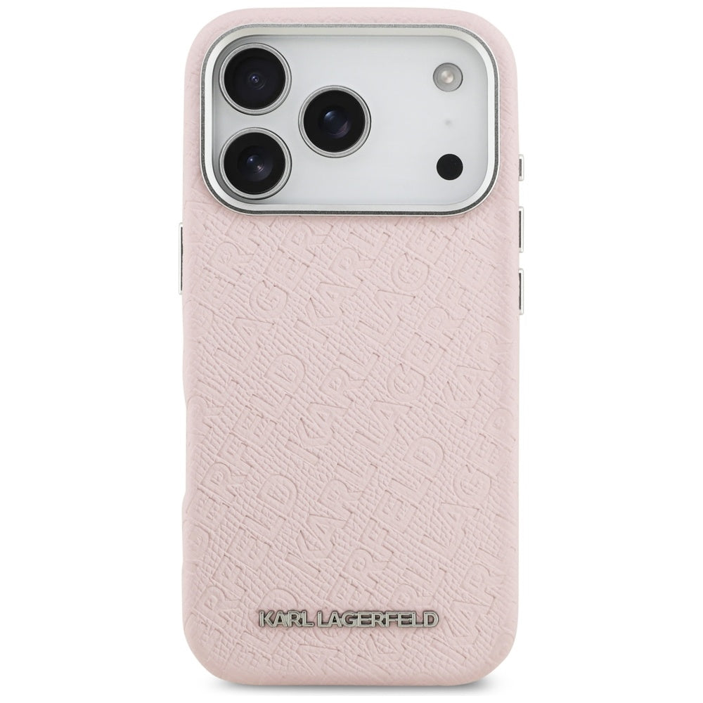 Калъф MagSafe за Apple iPhone 17 Pro, Karl Lagerfeld, FW Stamped Karl, Розов