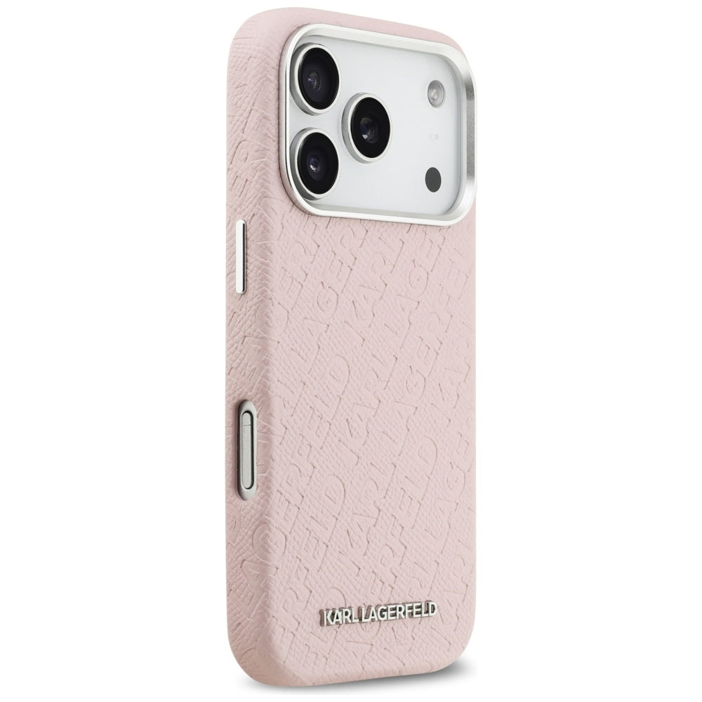 Калъф MagSafe за Apple iPhone 17 Pro, Karl Lagerfeld, FW Stamped Karl, Розов