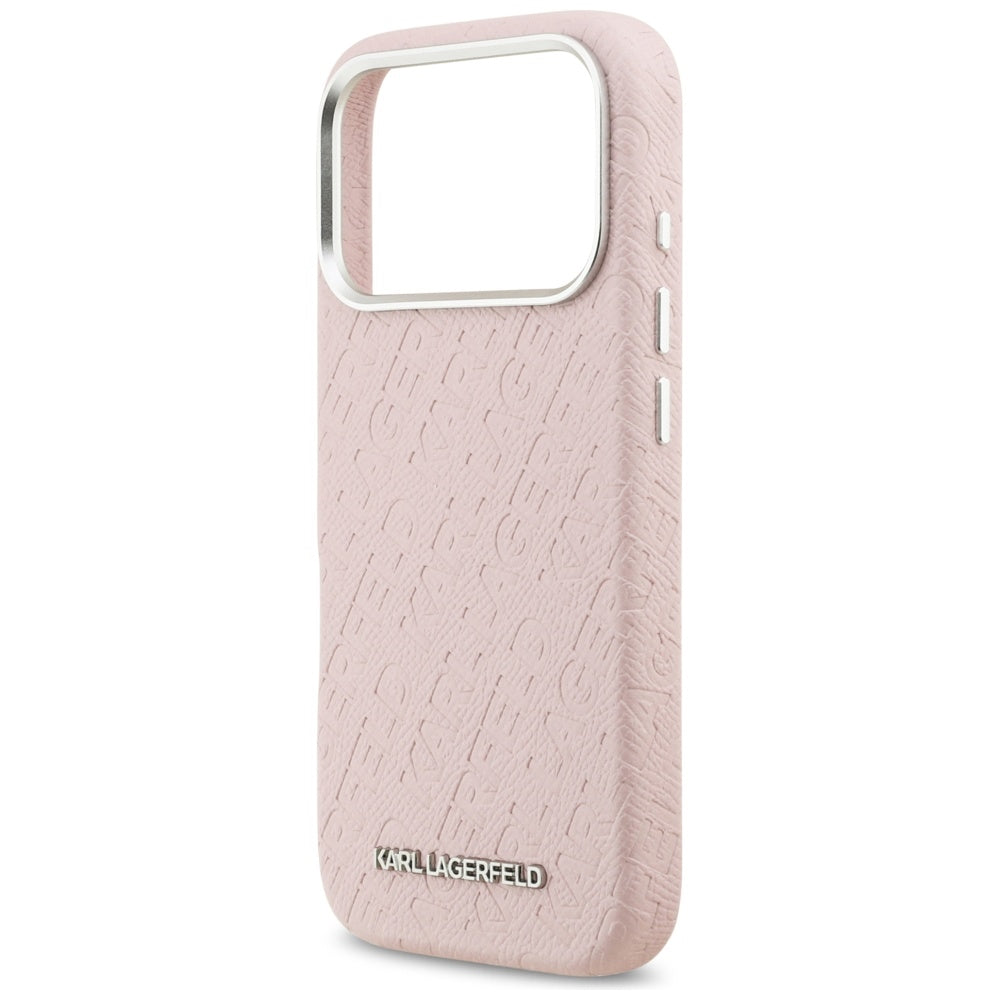 Калъф MagSafe за Apple iPhone 17 Pro, Karl Lagerfeld, FW Stamped Karl, Розов