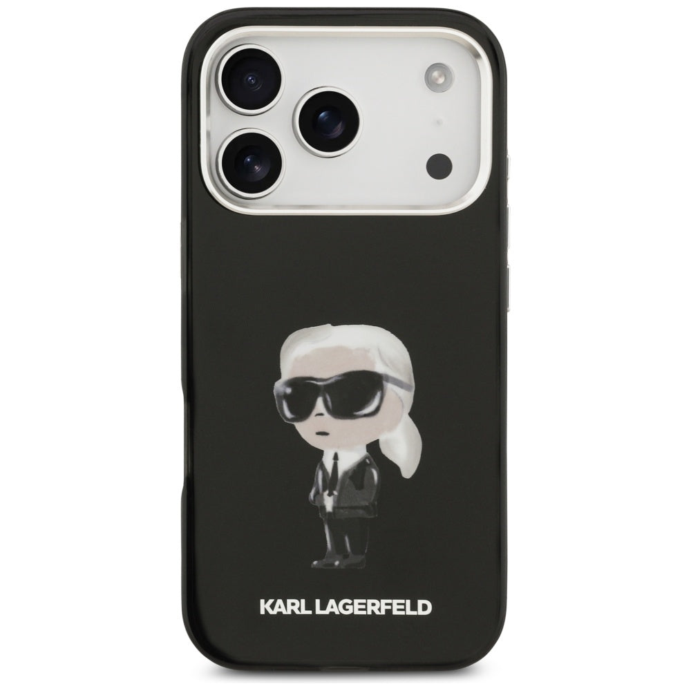 Калъф MagSafe за Apple iPhone 17 Pro, Karl Lagerfeld, IML Aquarelle Karl Ikonik, Черен