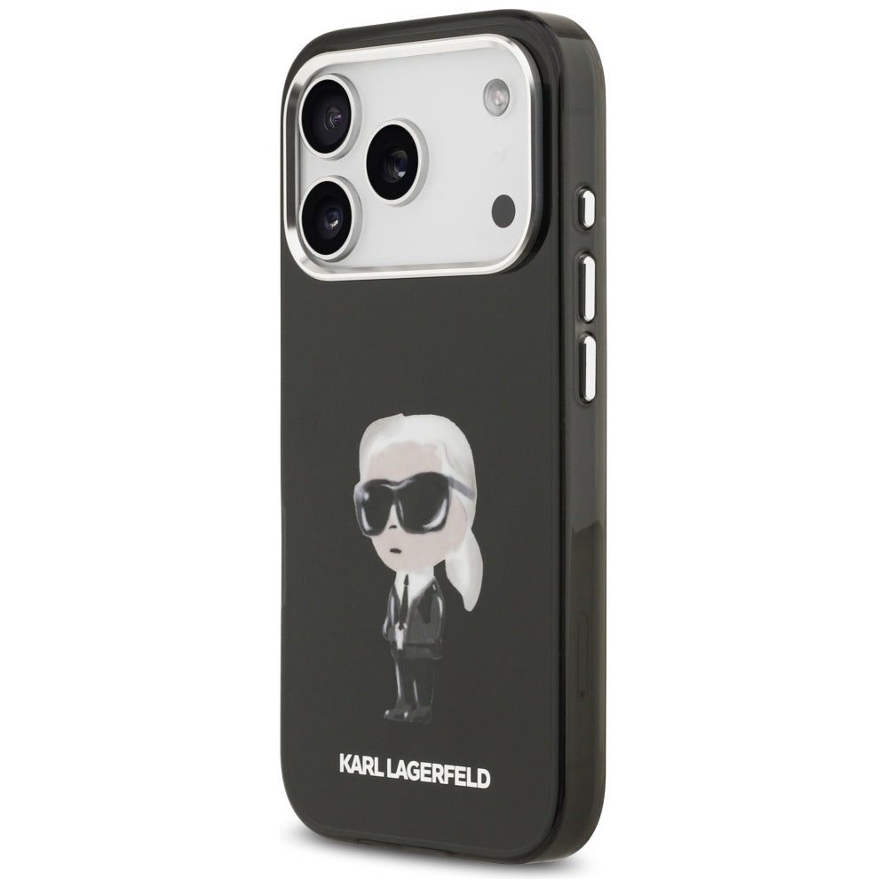 Калъф MagSafe за Apple iPhone 17 Pro, Karl Lagerfeld, IML Aquarelle Karl Ikonik, Черен