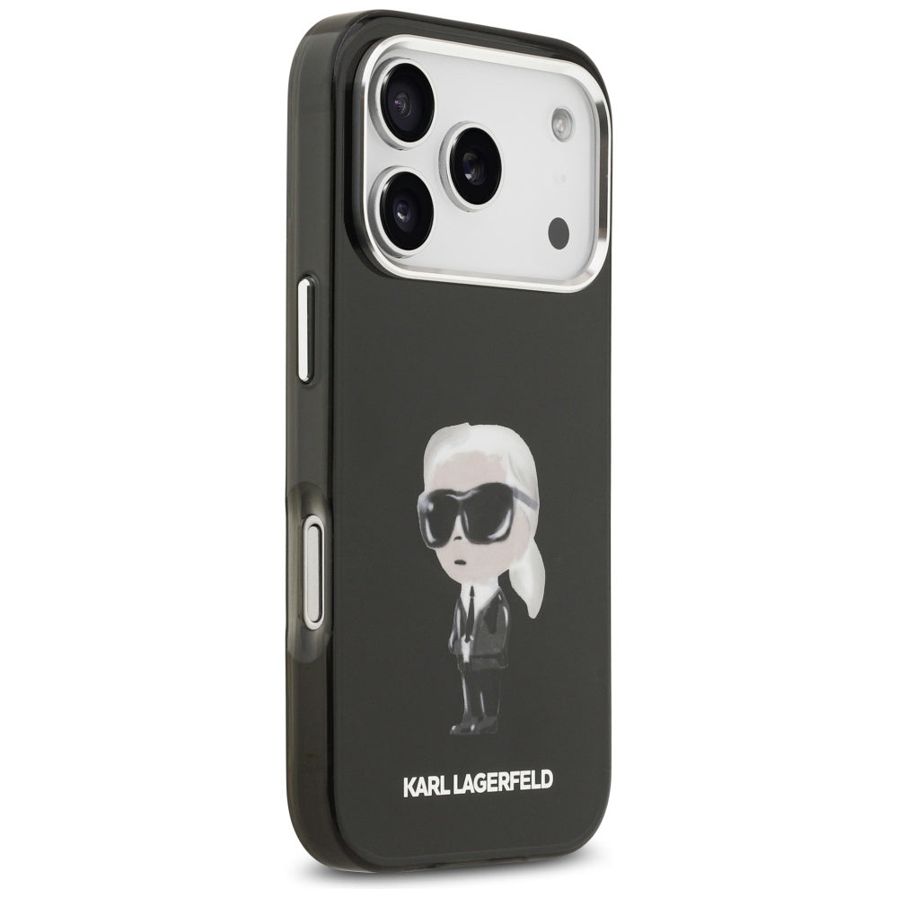 Калъф MagSafe за Apple iPhone 17 Pro, Karl Lagerfeld, IML Aquarelle Karl Ikonik, Черен