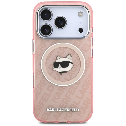 Калъф MagSafe за Apple iPhone 17 Pro, Karl Lagerfeld, IML Choupette`s Head, Розов