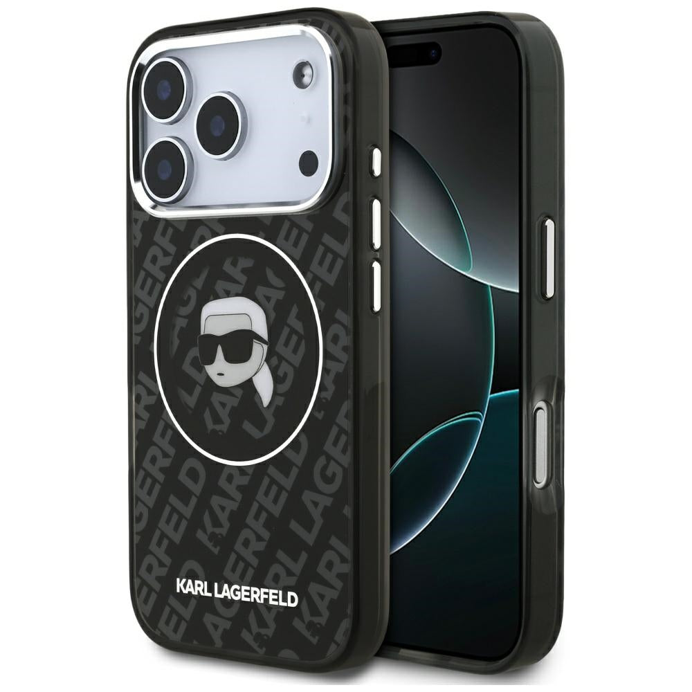 Калъф MagSafe за Apple iPhone 17 Pro, Karl Lagerfeld, IML Karl`s Head, Черен