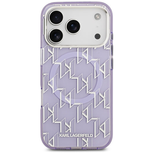 Калъф MagSafe за Apple iPhone 17 Pro, Karl Lagerfeld, IML KL Monogram, Лилав