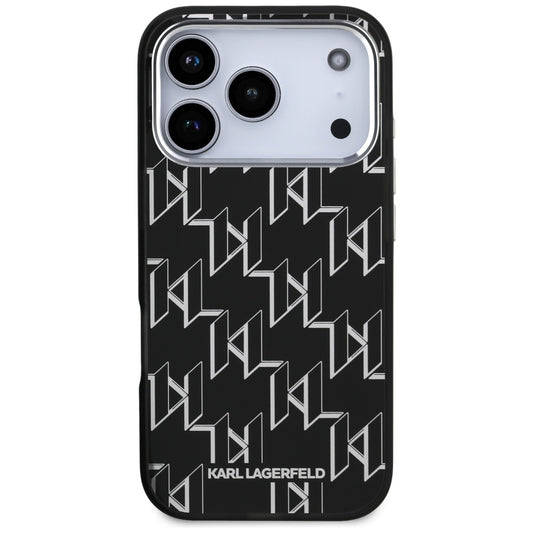 Калъф MagSafe за Apple iPhone 17 Pro, Karl Lagerfeld, IML KL Monogram, Черен