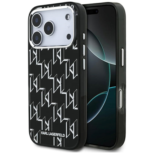 Калъф MagSafe за Apple iPhone 17 Pro, Karl Lagerfeld, IML KL Monogram, Черен
