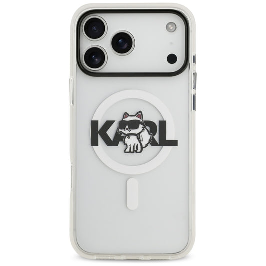 Калъф MagSafe за Apple iPhone 17 Pro, Karl Lagerfeld, IML Sketch Logo Choupette, Прозрачен