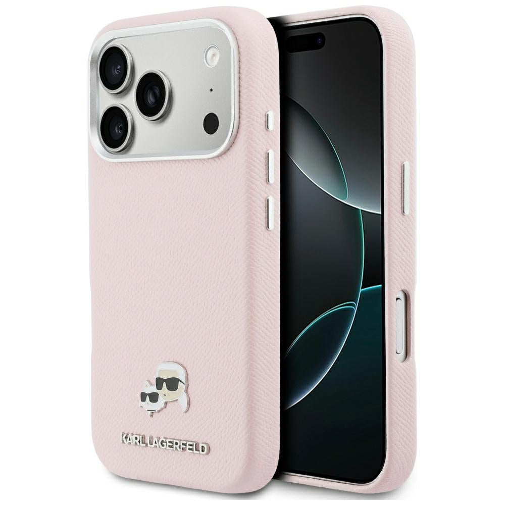 MagSafe Case for Apple iPhone 17 Pro, Karl Lagerfeld, Karl & Choupette Head's Pin, Pink