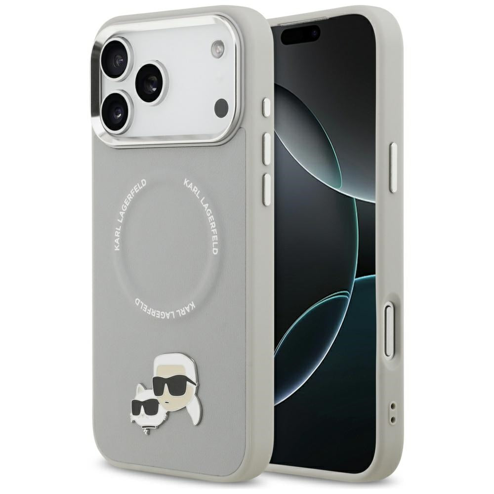 Калъф MagSafe за Apple iPhone 17 Pro, Karl Lagerfeld, Karl & Choupette Pins, Сив