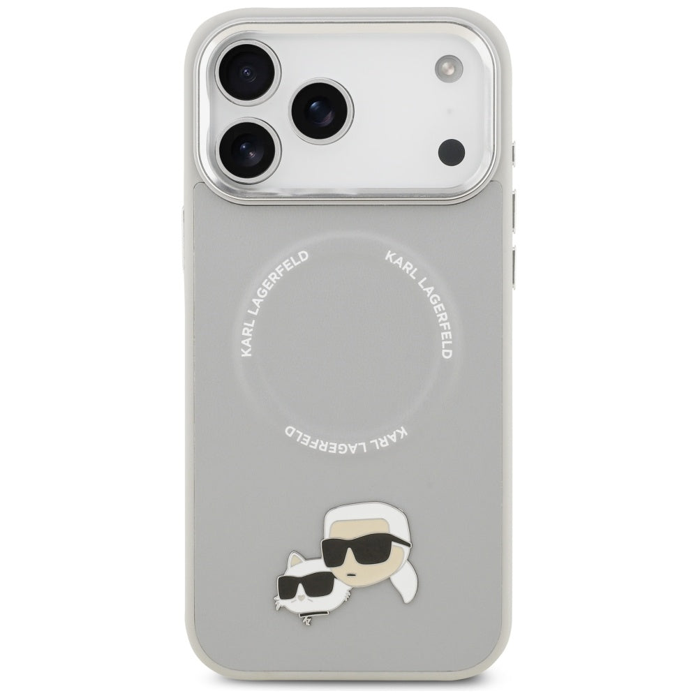 Калъф MagSafe за Apple iPhone 17 Pro, Karl Lagerfeld, Karl & Choupette Pins, Сив