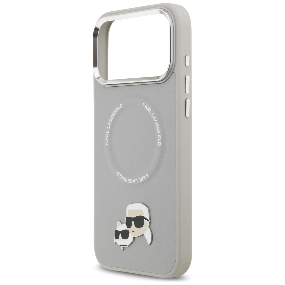 Калъф MagSafe за Apple iPhone 17 Pro, Karl Lagerfeld, Karl & Choupette Pins, Сив