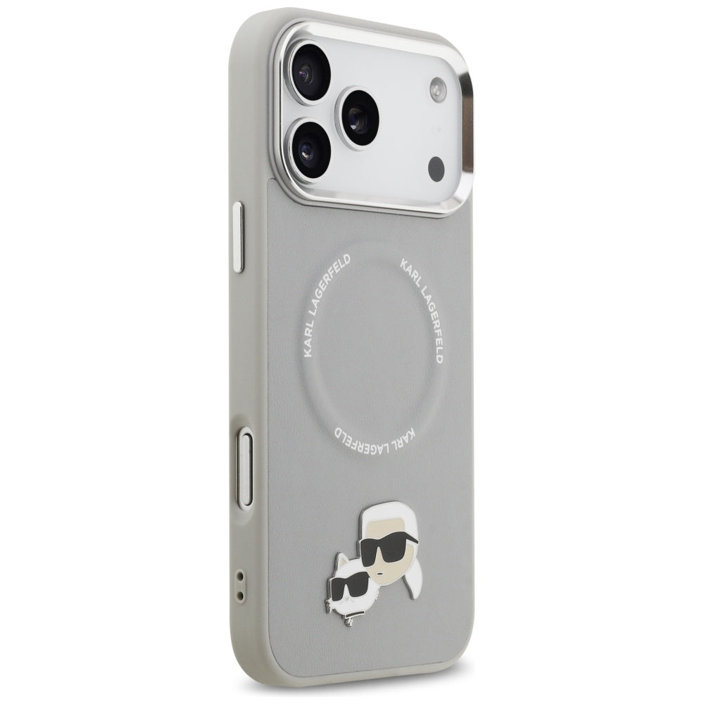 Калъф MagSafe за Apple iPhone 17 Pro, Karl Lagerfeld, Karl & Choupette Pins, Сив
