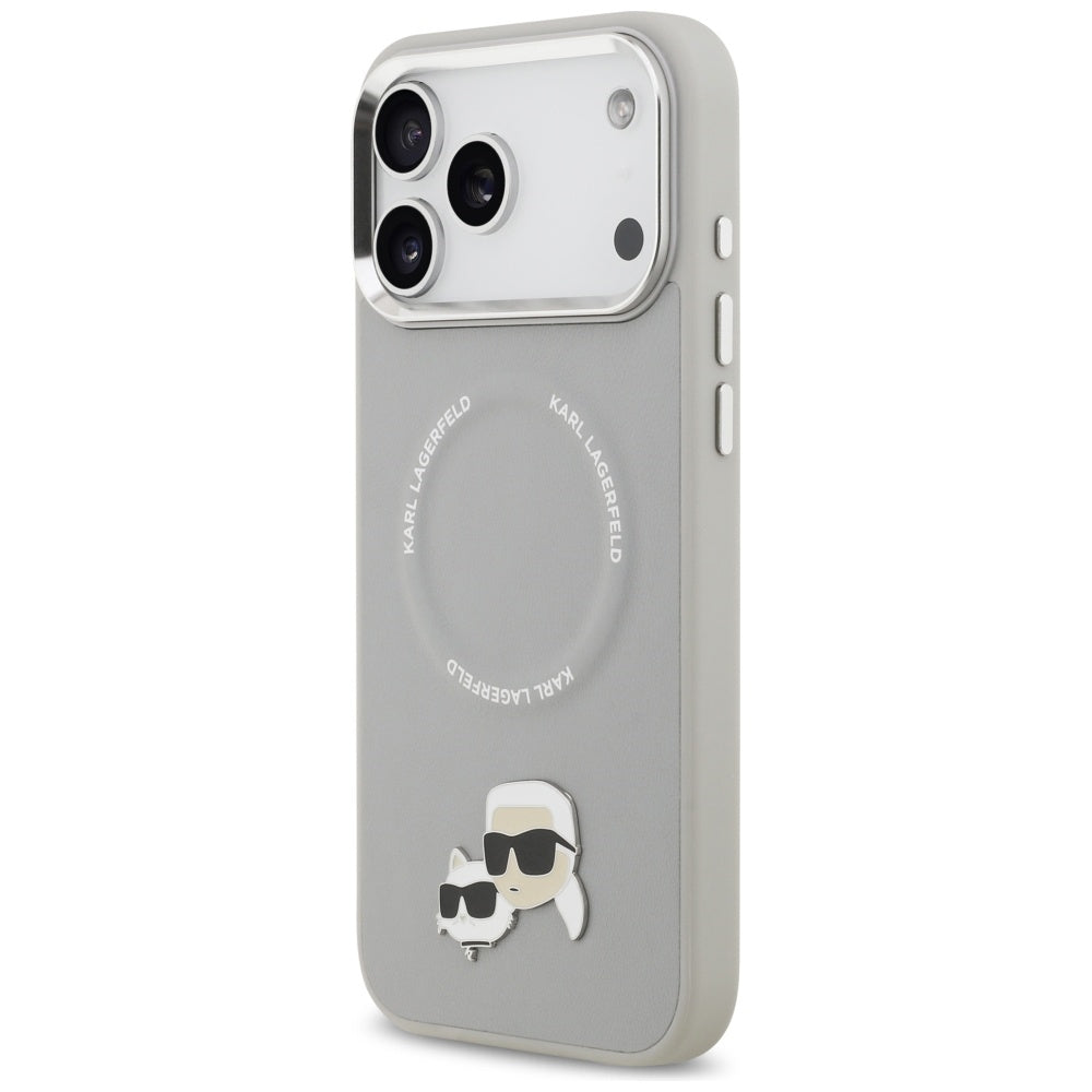 Калъф MagSafe за Apple iPhone 17 Pro, Karl Lagerfeld, Karl & Choupette Pins, Сив