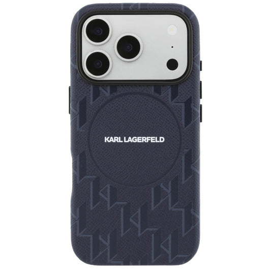 Калъф MagSafe за Apple iPhone 17 Pro, Karl Lagerfeld, KL Monogram Logo, Син