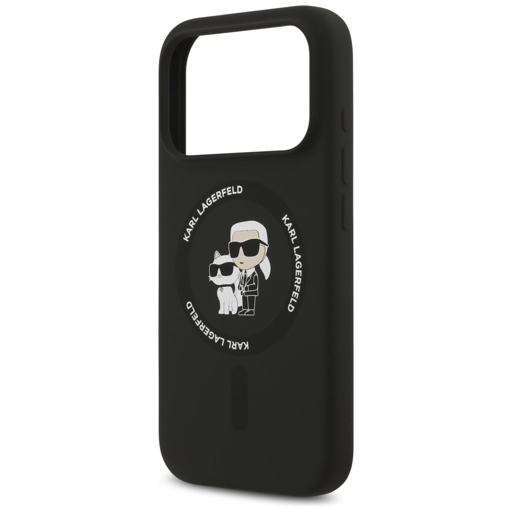 Калъф MagSafe за Apple iPhone 17 Pro, Karl Lagerfeld, Ring Karl & Choupette, Черен