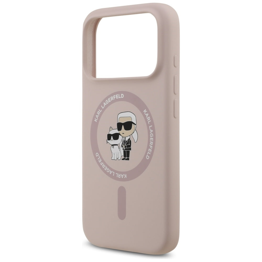 Калъф MagSafe за Apple iPhone 17 Pro, Karl Lagerfeld, Ring Karl & Choupette, Розов