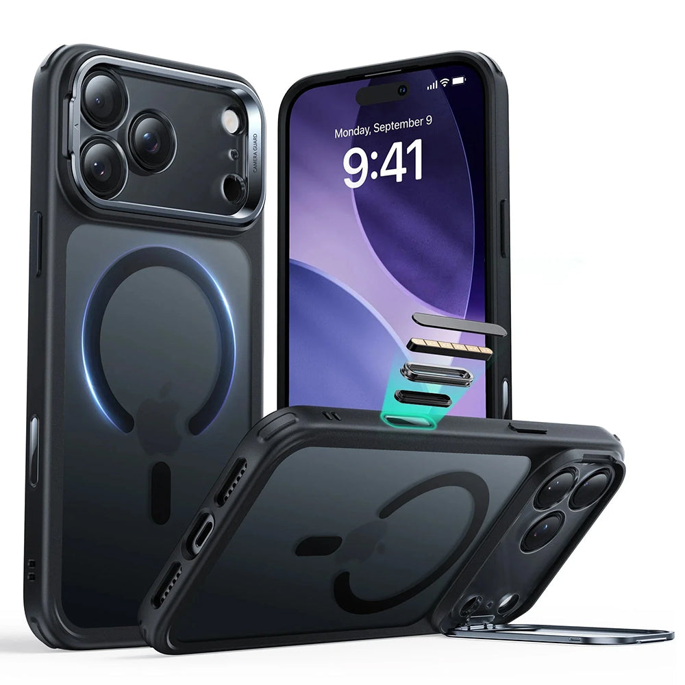 Калъф MagSafe за Apple iPhone 17 Pro Max, ESR, Classic Hybrid Kickstand, Сатенено черен