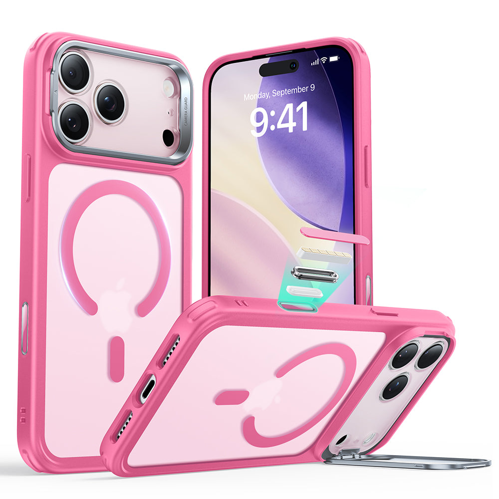 Калъф MagSafe за Apple iPhone 17 Pro Max, ESR, Classic Hybrid Kickstand, Сатенено розов