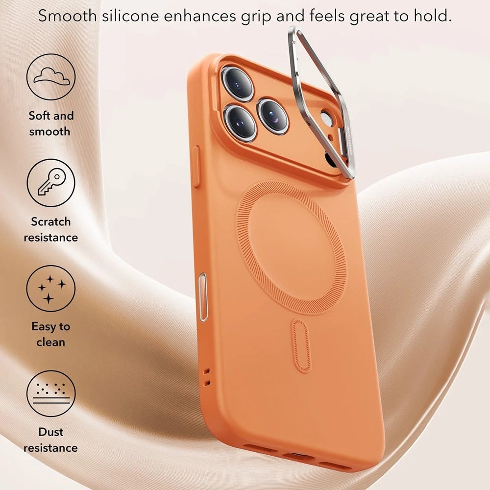 MagSafe Case for Apple iPhone 17 Pro Max, ESR, Cloud Soft Kickstand, Orange