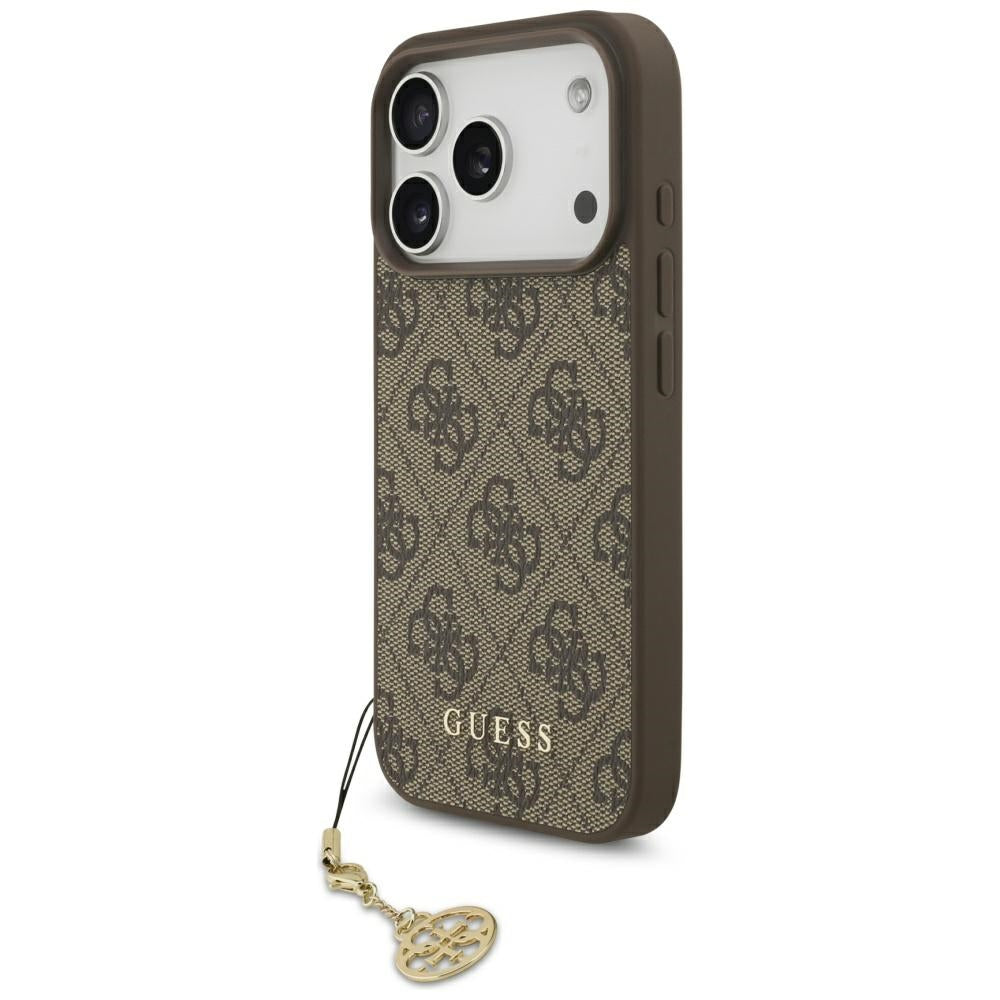 Калъф MagSafe за Apple iPhone 17 Pro Max, Guess, 4G Charm Cradle, Кафяв