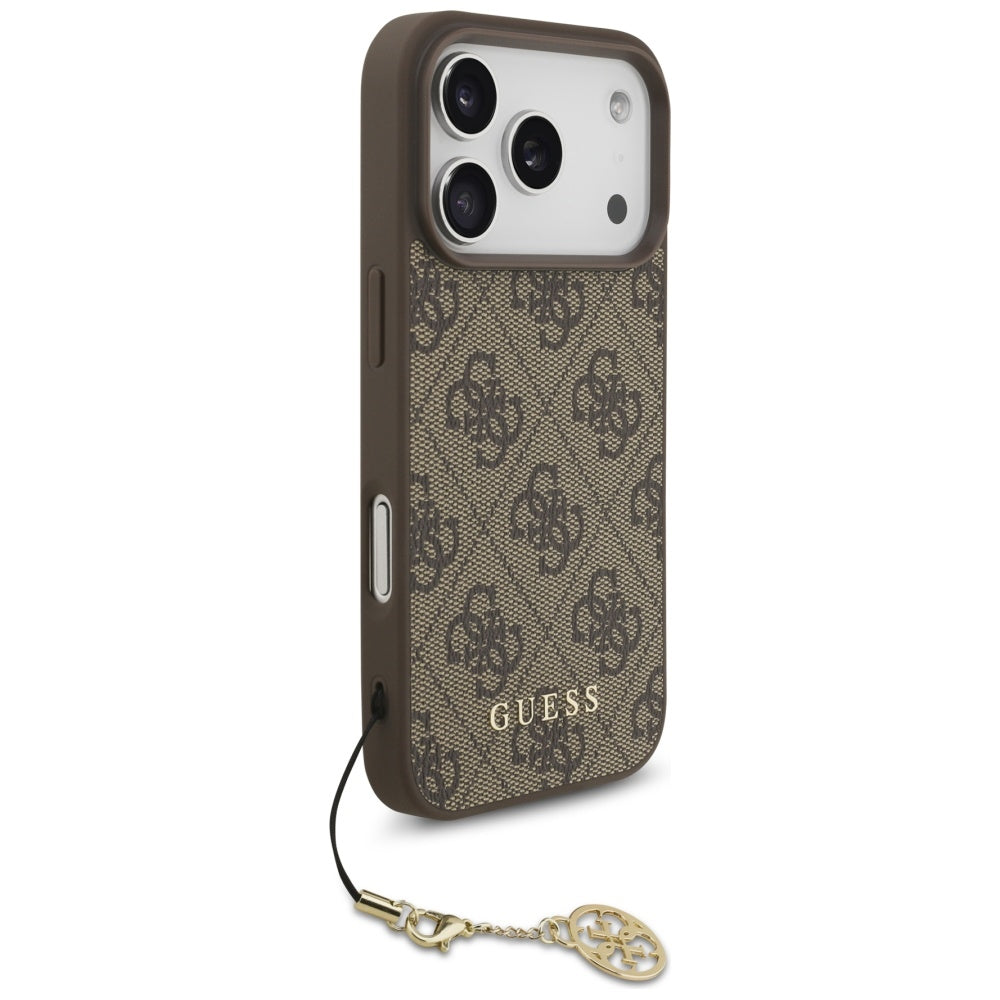 Калъф MagSafe за Apple iPhone 17 Pro Max, Guess, 4G Charm Cradle, Кафяв