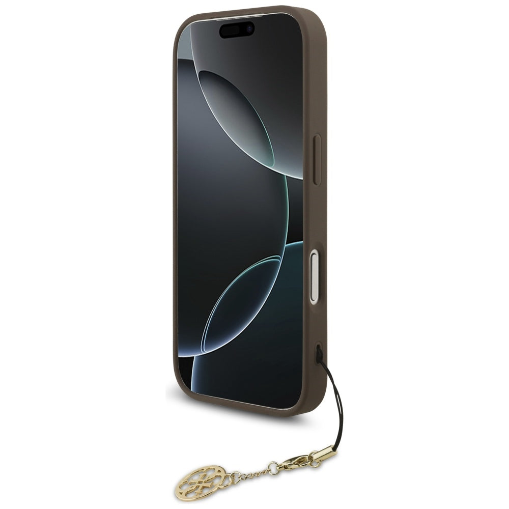 Калъф MagSafe за Apple iPhone 17 Pro Max, Guess, 4G Charm Cradle, Кафяв