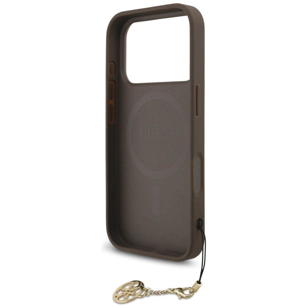 Калъф MagSafe за Apple iPhone 17 Pro Max, Guess, 4G Charm Cradle, Кафяв