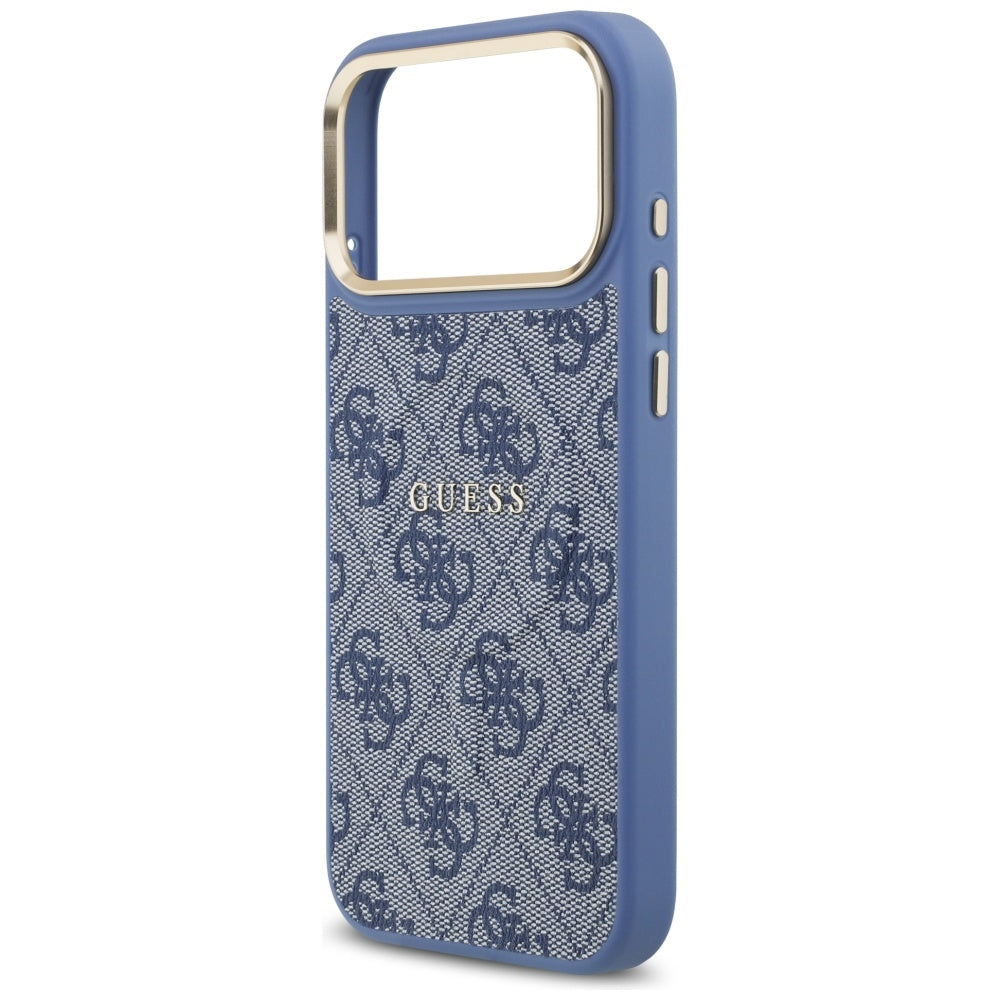 Калъф MagSafe за Apple iPhone 17 Pro Max, Guess, 4G Classic, Син