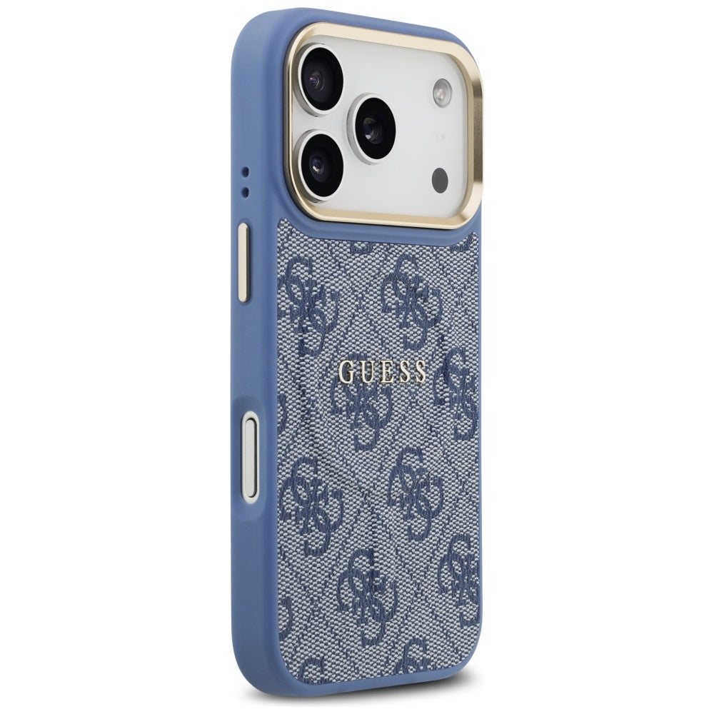 Калъф MagSafe за Apple iPhone 17 Pro Max, Guess, 4G Classic, Син