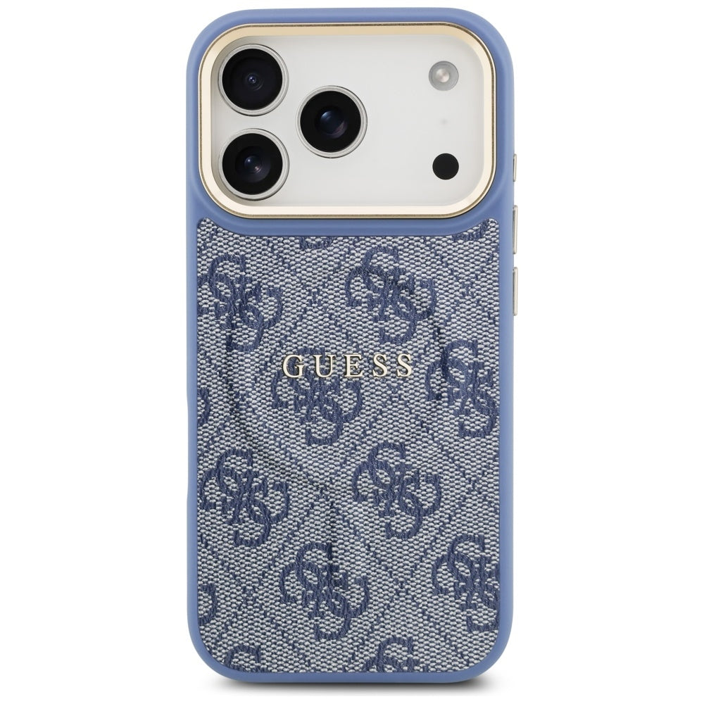 Калъф MagSafe за Apple iPhone 17 Pro Max, Guess, 4G Classic, Син