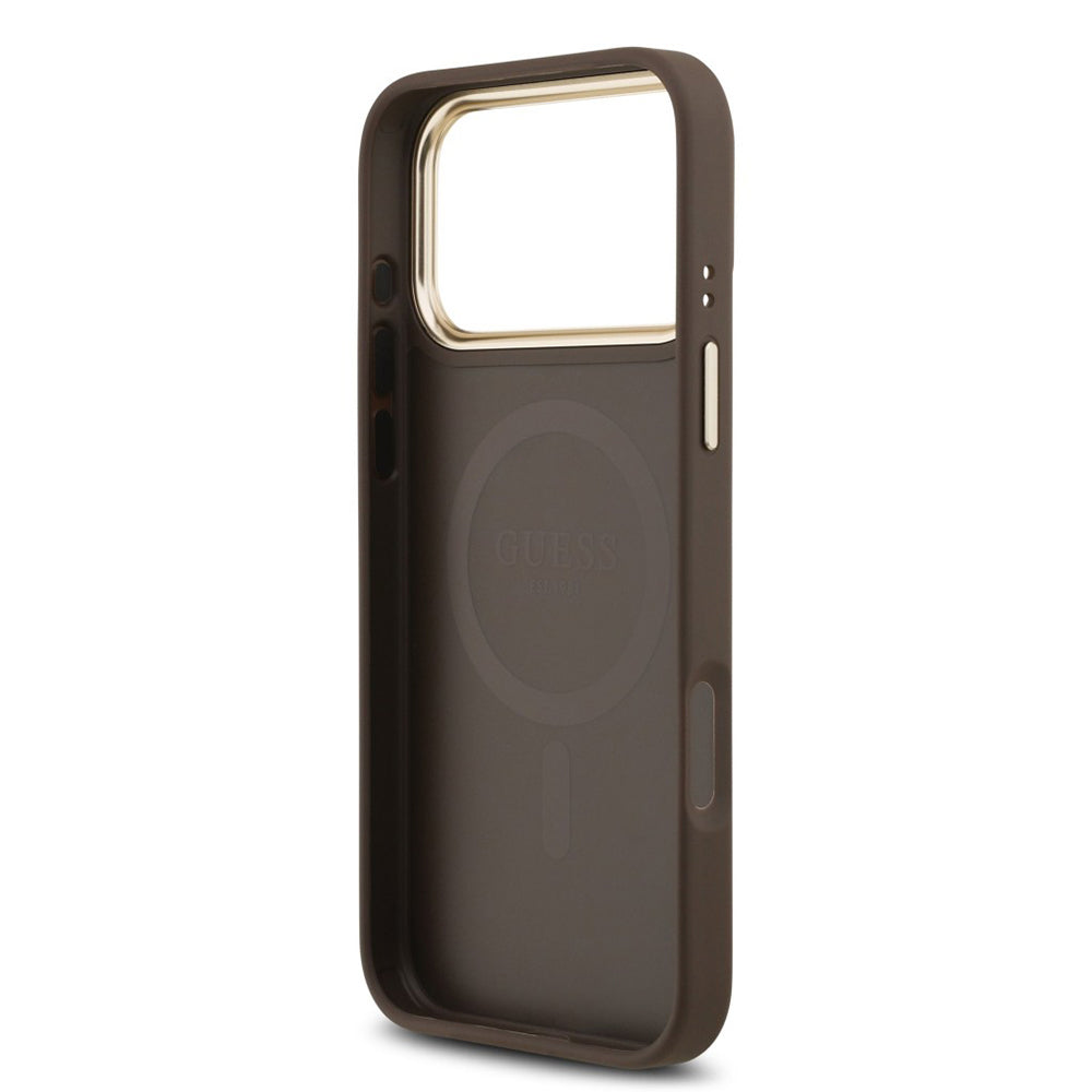 Калъф MagSafe за Apple iPhone 17 Pro Max, Guess, 4G Classic, Кафяв