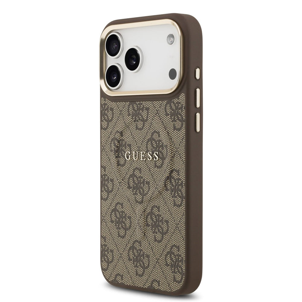 Калъф MagSafe за Apple iPhone 17 Pro Max, Guess, 4G Classic, Кафяв