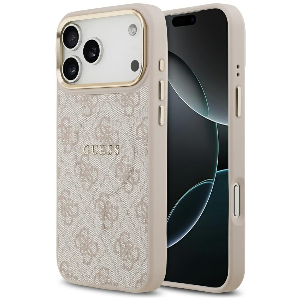 Калъф MagSafe за Apple iPhone 17 Pro Max, Guess, 4G Classic, Розов