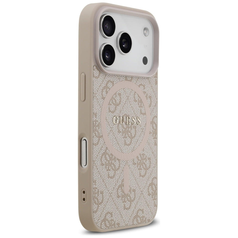Калъф MagSafe за Apple iPhone 17 Pro Max, Guess, 4G Ring Classic Logo, Розов