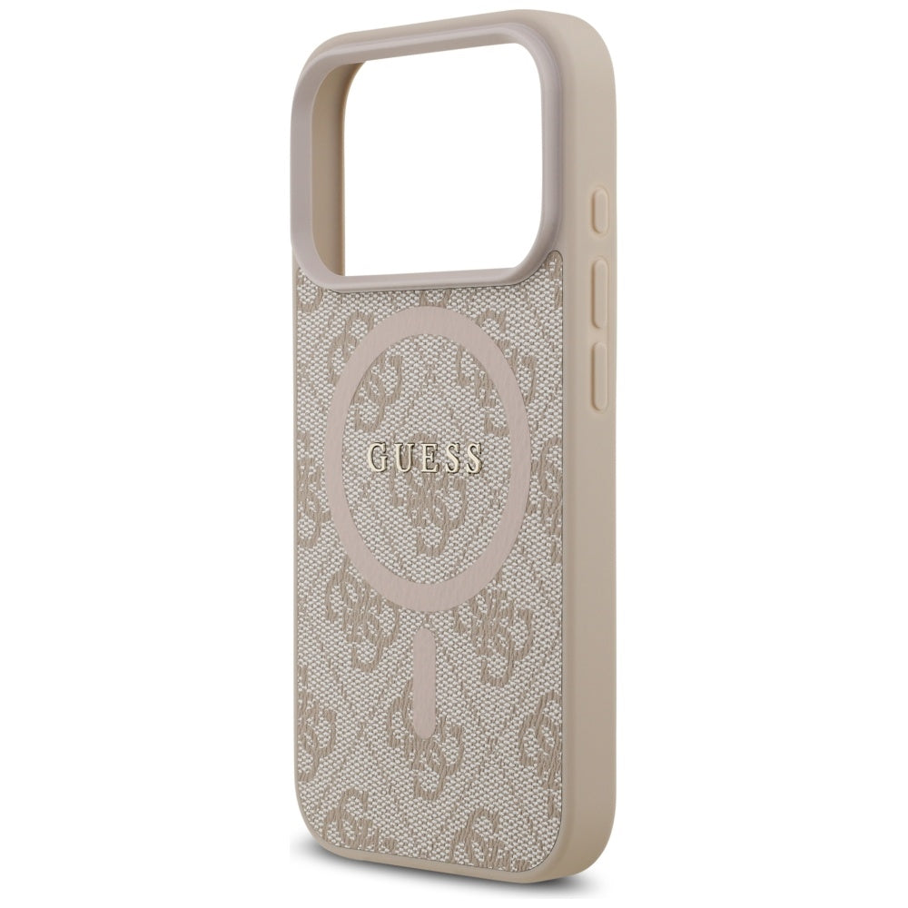 Калъф MagSafe за Apple iPhone 17 Pro Max, Guess, 4G Ring Classic Logo, Розов