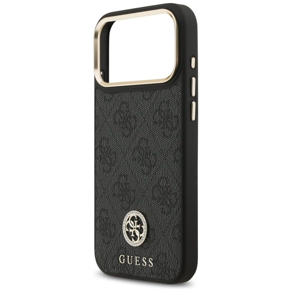 Калъф MagSafe за Apple iPhone 17 Pro Max, Guess, 4G Strass Logo, Черен