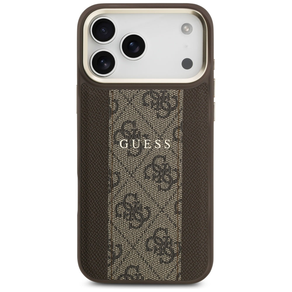 Калъф MagSafe за Apple iPhone 17 Pro Max, Guess, 4G Stripe, Кафяв