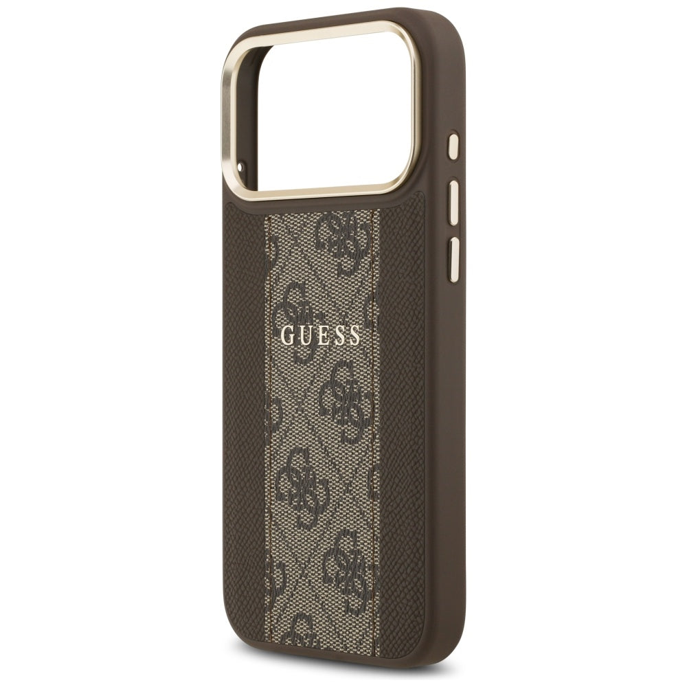 Калъф MagSafe за Apple iPhone 17 Pro Max, Guess, 4G Stripe, Кафяв